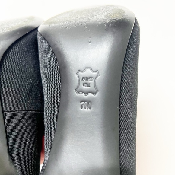 Tory Burch Aria Black Grosgrain Bow Suede Leather Pointed Toe Stiletto Heel 7M - Picture 6 of 13